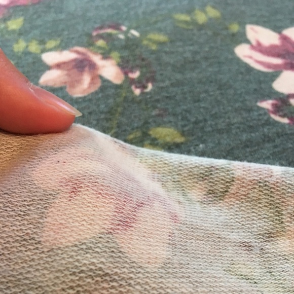 Girls Green Floral T-shirt Dress - Picture 4 of 4